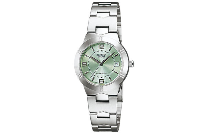 CASIO CASIO Crushed Ice Quartz Movement Stainless Steel Strap Watch Women's Watch Green Dial