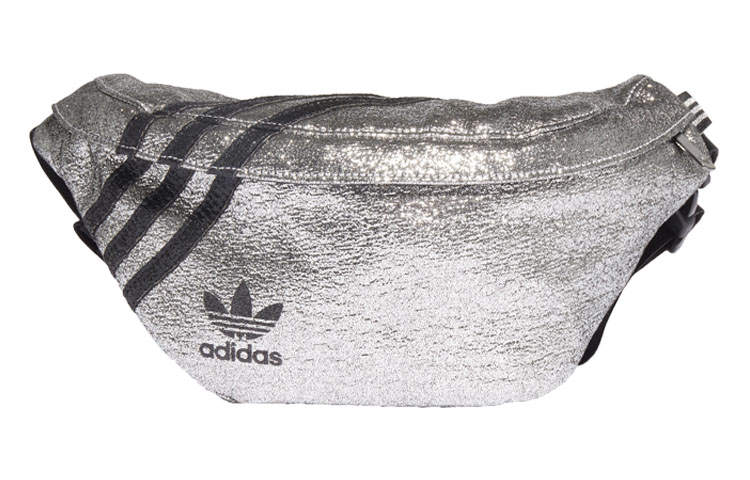 Adidas Originals Polyester Sling Bag, Fanny Pack Regular Unisex Silver & Black