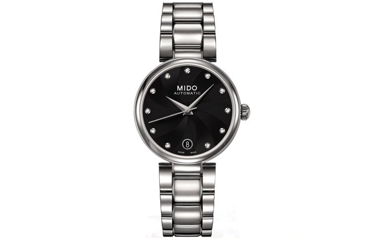 MIDO Baroncelli Automatic Mechanical Movement Women's Watch 33mm Black Dial Stainless Steel Watchband
