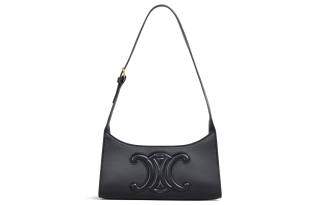 CELINE Cuir Triomphe Smooth Cow Leather Shoulder Bag, Handbag, Shoulder Bag Women's Black