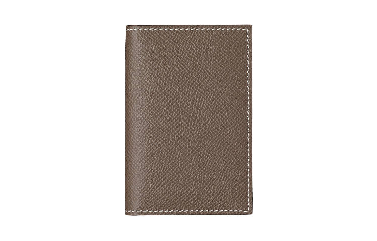 HERMES MC² Euclide 4 Card Slots Epsom Calfskin Card Holder Men's Elephant Gray