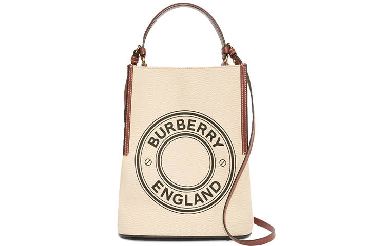 Burberry Cotton Canvas Bag, Bucket Bag, Shoulder Bag, Crossbody Bag, Handbag Small Women's Natural/Tan