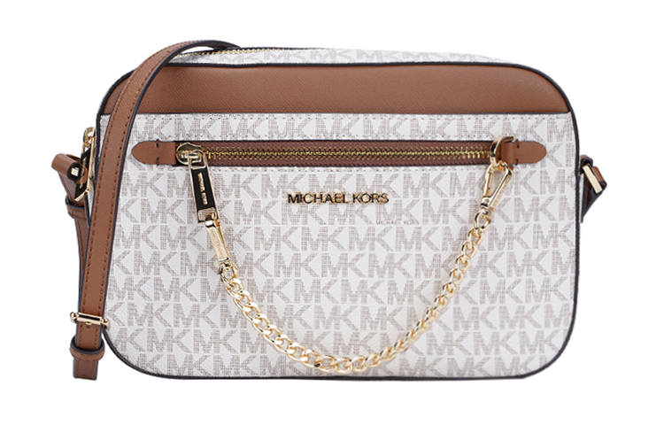 MICHAEL KORS With Cow Leather And PVC Camera Bag, Crossbody Bag, Shoulder Bag Large Women's Vanilla