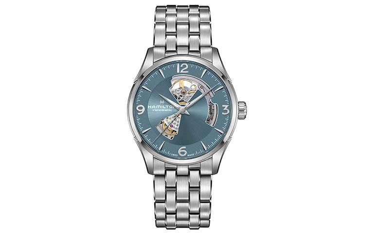 HAMILTON Jazz Series Automatic Mechanical Movement Men's Watches Watch 42mm Blue Dial Stainless Steel Watchband