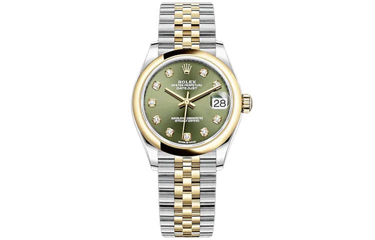 ROLEX Automatic Mechanical Movement Women's Watch 31mm Green Dial Oystersteel Case