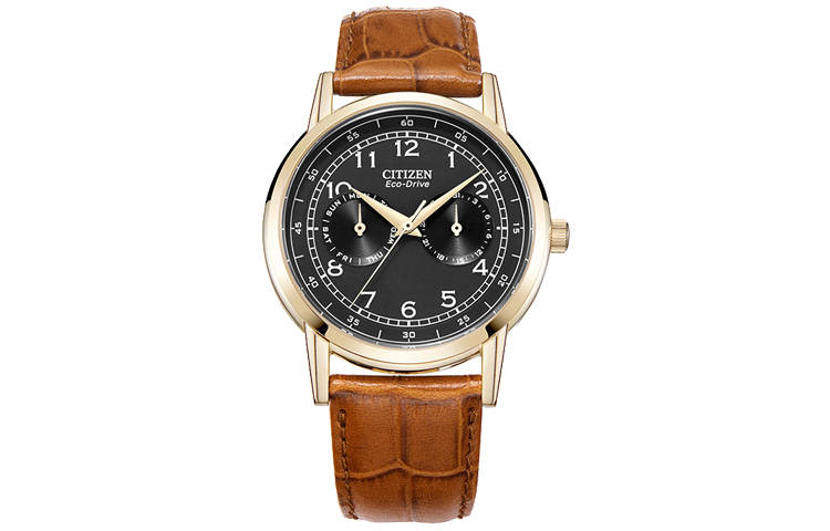 CITIZEN Ecology Drive Collection Ecology Drive Collection Light Powered Quartz Movement Cow Leather Strap