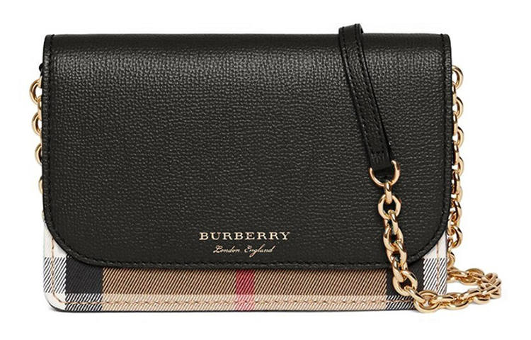 Burberry Leather Shoulder Bag, Crossbody Bag Regular Women's Black