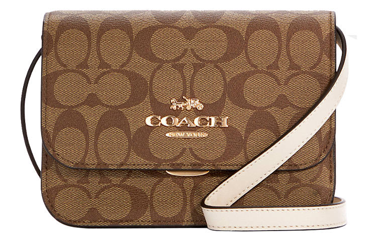 COACH Brynn Canvas With Leather Crossbody Bags Small Women's Brown