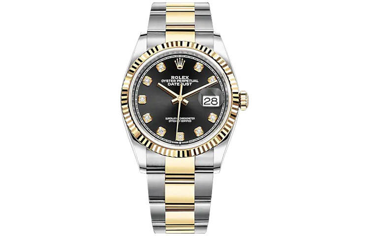 ROLEX Automatic Mechanical Movement Unisex Watch 36mm Black Dial Oystersteel Case