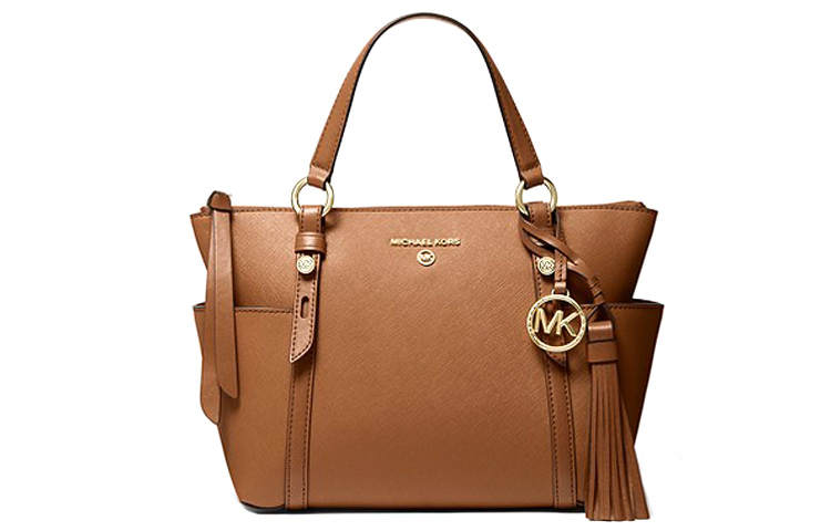 MICHAEL KORS MK Sullivan Leather Shoulder Bag, Crossbody Bag, Handbag Small Women's Brown