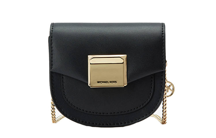 MICHAEL KORS Cow Leather Saddle Bag, Shoulder Bag, Crossbody Bag Mini Women's Black