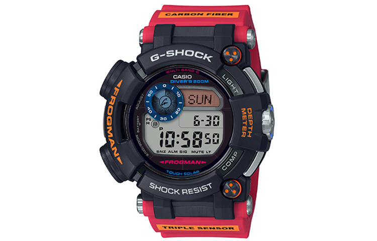 G-SHOCK G SHOCK G SHOCK Solar Quartz Movement Resin Carbon Fiber Strap Watch Men's Watches Black Dial