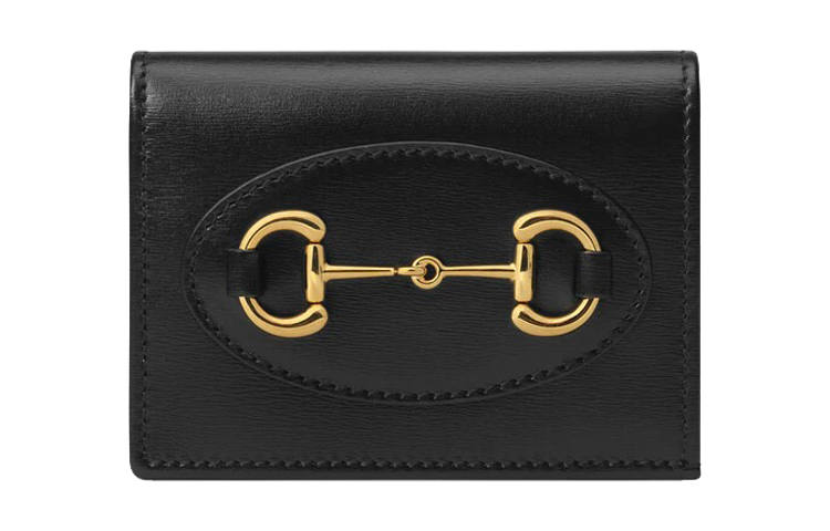 GUCCI Leather Card Holder, Wallet Regular Women's Black