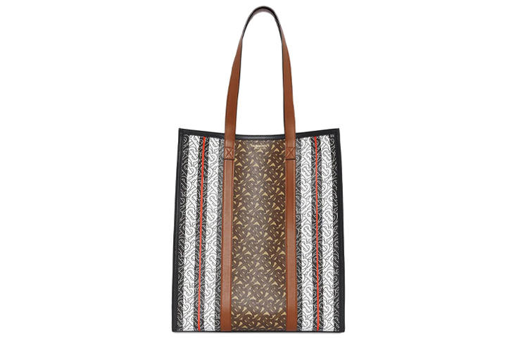Burberry Burberry Monogram-Stripe E-canvas Portrait tote bag