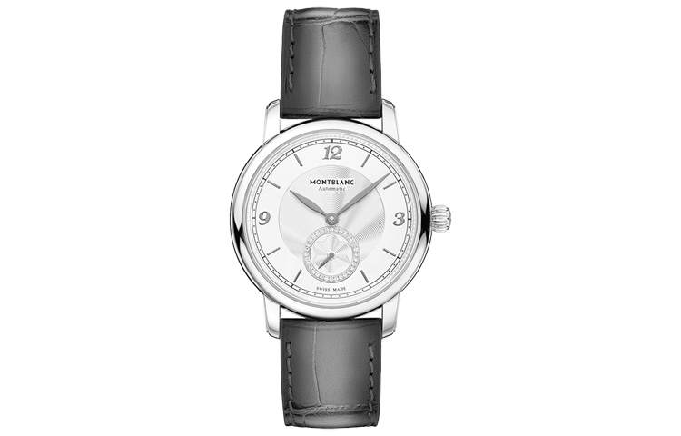 MONTBLANC Mechanical Movement Men's Watches Watch 36mm White Dial Stainless Steel Case Crocodile Leather Strap