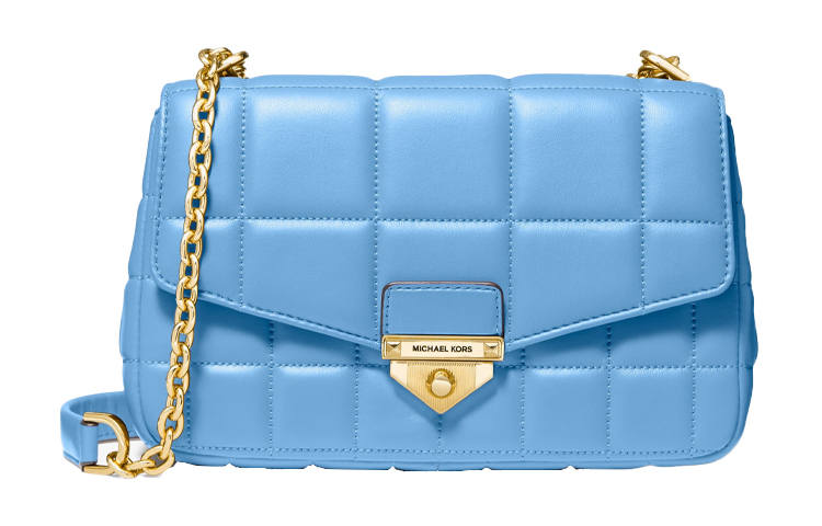 MICHAEL KORS Soho Sheepskin Shoulder Bag, Crossbody Bag Large Women's Sky Blue