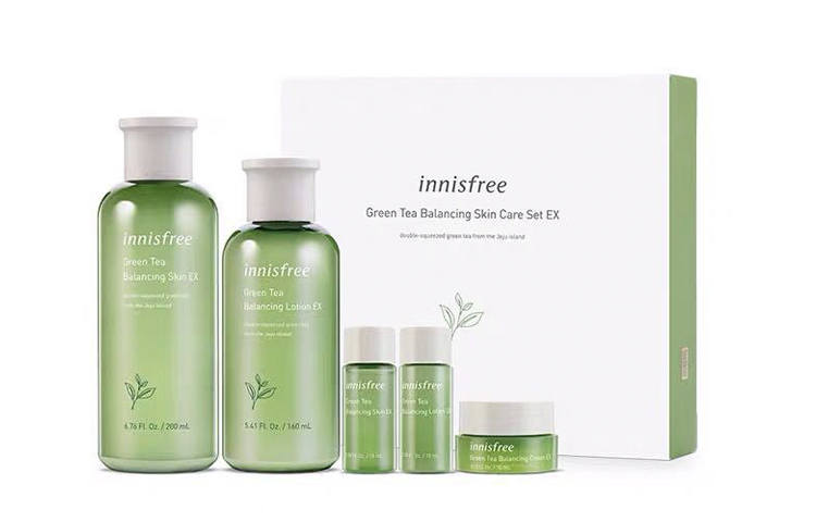 Innisfree YUESHIFENGYIN Green Tea Balance Hydrating Skincare Sets Stabilizing Hydrating Repairing Hydrating Five Piece Set