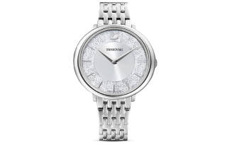 Swarovski Crystalline Chic Wrist Watches Quartz Movement Metal Strap Silver Dial Women's Watch