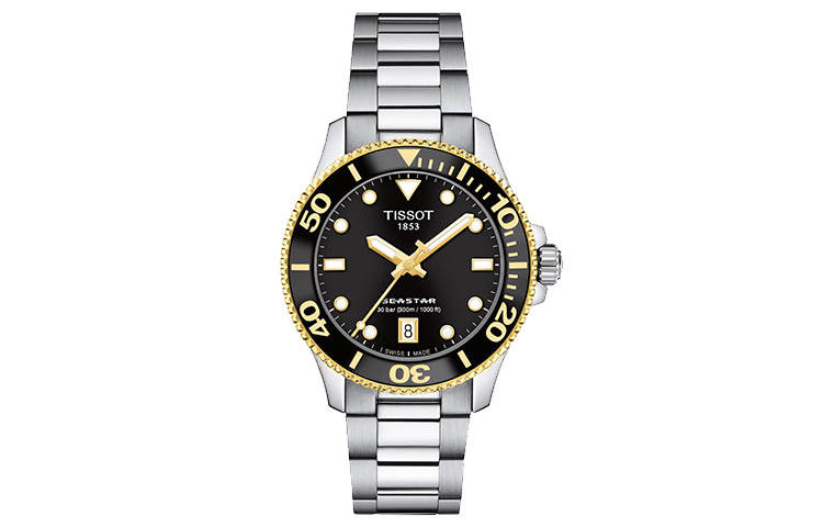 TISSOT Starfish 1000 Collection Quartz Movement 300m Waterproof Unisex Watch 36mm Black Dial