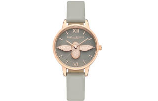 OLIVIA·BURTON Bee Wrist Watches Quartz Movement Cow Leather Strap Rose Gold Watch Dial Women's Watch