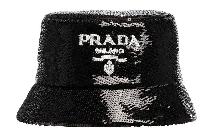 PRADA PRADA Sequins Logo Bucket Hat