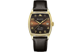 BULOVA Frank. Sinatra Collection Wrist Watches Mechanical Movement Leather Strap Black Dial Men's Watches