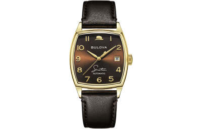 BULOVA Frank. Sinatra Collection Wrist Watches Mechanical Movement Leather Strap Black Dial Men's Watches