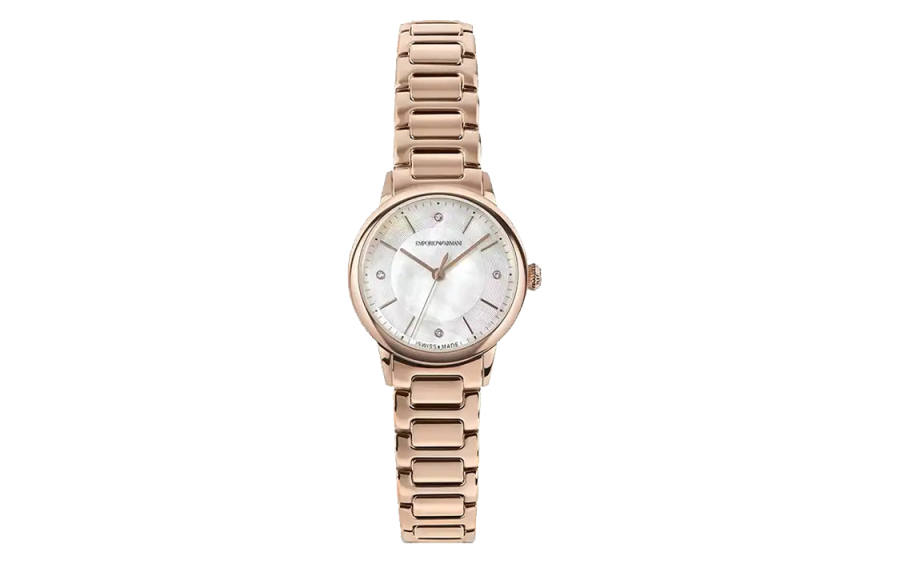 EMPORIO ARMANI Wrist Watches Quartz Movement Stainless Steel Strap 28mm White Dial Women's Watch