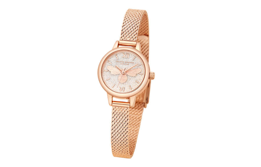 OLIVIA·BURTON Bee Collection Starry Sky Collection Wrist Watches Quartz Movement Steel Strap White Dial Women's Watch