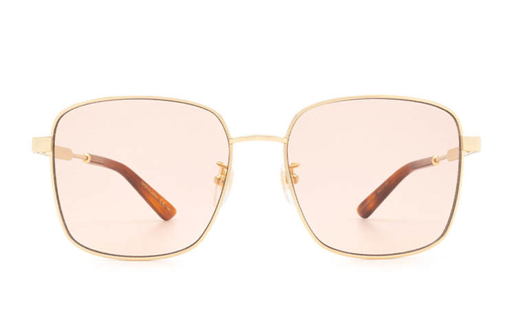 GUCCI Round Sunglasses Women's Gold