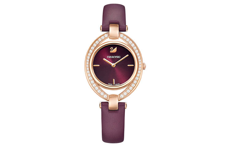 Swarovski SwarovskiStella Wrist Watches Quartz Movement Leather Strap Gray Dial Women's Watch