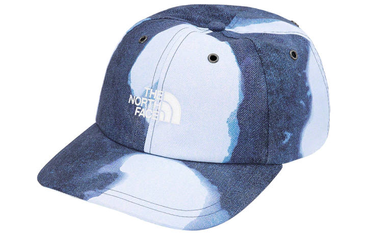 Supreme Supreme x The North Face bleached denim print 6-panel cap