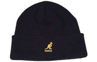 KANGOL Acrylic Beanies Unisex Black