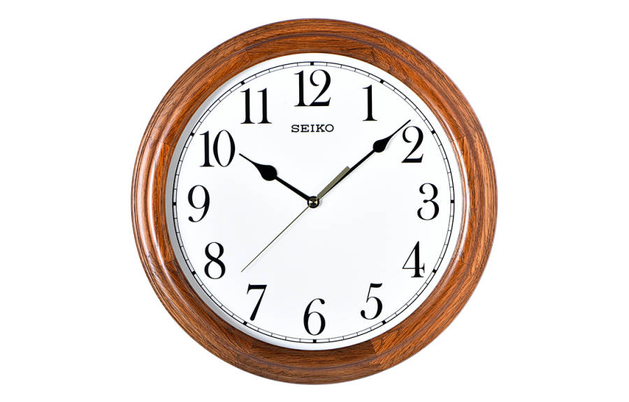 SEIKO SEIKO Quartz Movement Oak Wall Clock Unisex White