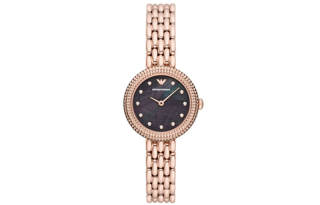 EMPORIO ARMANI Wrist Watches Quartz Movement Stainless Steel Strap 30mm Black Dial Women's Watch