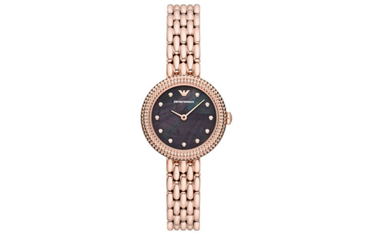 EMPORIO ARMANI EMPORIO ARMANI Wrist Watches Quartz Movement Stainless Steel Strap 30mm Black Dial Women's Watch