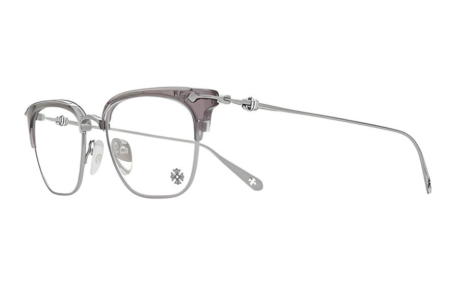 Chrome Hearts Chrome Hearts Square Eyeglass Frames Unisex Silver Gray