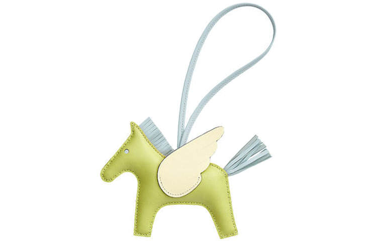 HERMES HERMES Rodeo Pegase Lambskin Keychains Unisex Green