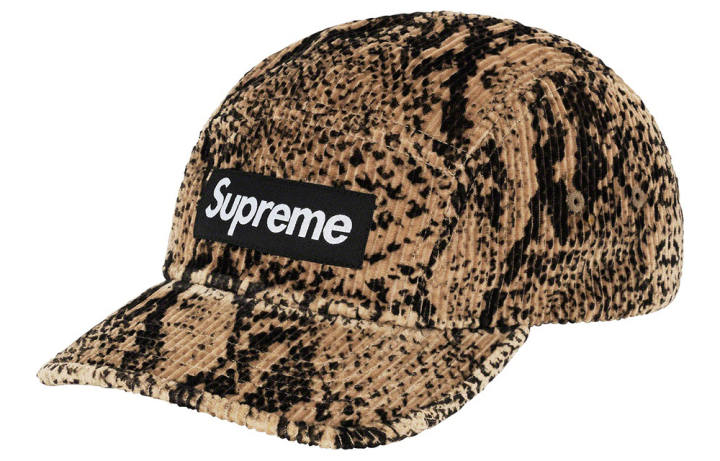 Supreme Supreme Snakeskin Corduroy Camp Cap