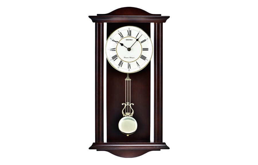 SEIKO Water Resistant For Everyday Use Quartz Movement Wooden Wall Clock Unisex Black QXH072B