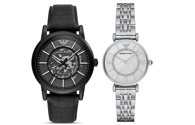 EMPORIO ARMANI EMPORIO ARMANI Wrist Watches Mechanical Movement Leather Strap Black Dial Unisex