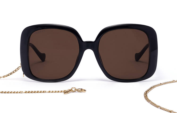 GUCCI GUCCI Square Frame Chain Sunglasses