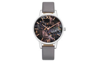 OLIVIA·BURTON Star Collection Wrist Watches Quartz Movement Genuine Leather Strap Black Dial Women's Watch