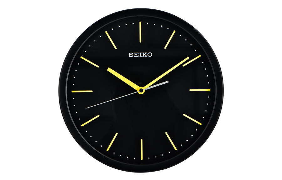 SEIKO Quartz Movement Plastic Wall Clock Unisex Black QXA476Y
