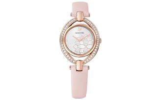 Swarovski Collection Wrist Watches Quartz Movement Genuine Leather Strap White Dial Women's Watch 5452507