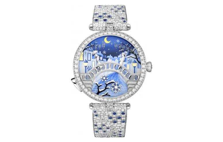 Van Cleef & Arpels Automatic Mechanical Movement 30m Waterproof Women's Watch Blue Dial