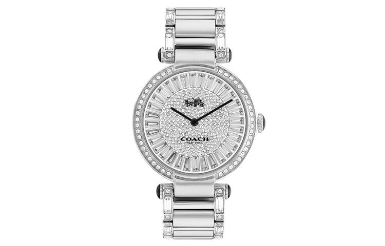 COACH Cary Wrist Watches Quartz Movement Stainless Steel Strap 34mm Silver Dial Women's Watch