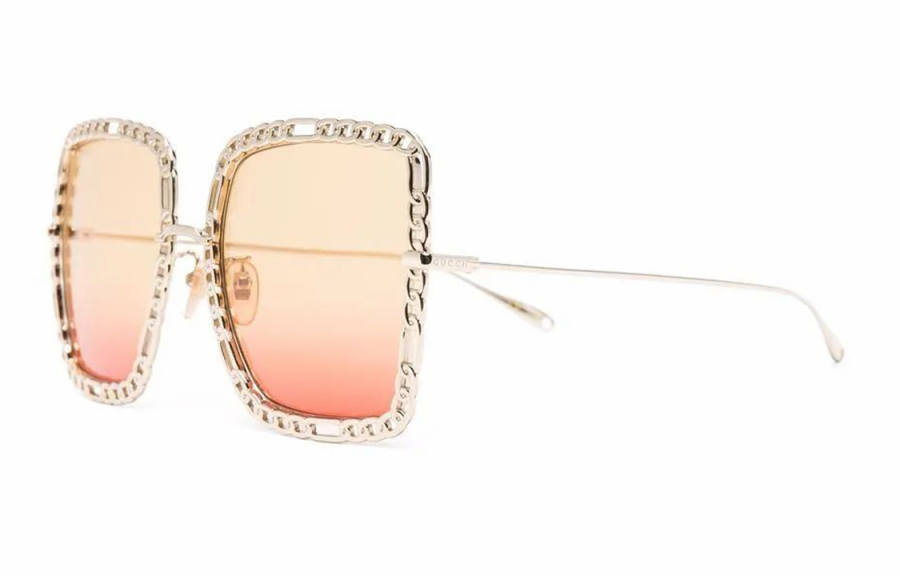 GUCCI Gucci chain-detail square-frame sunglasses