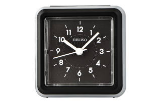 SEIKO Quartz Movement Polyester Plastic Shell Alarm Clock Unisex Black