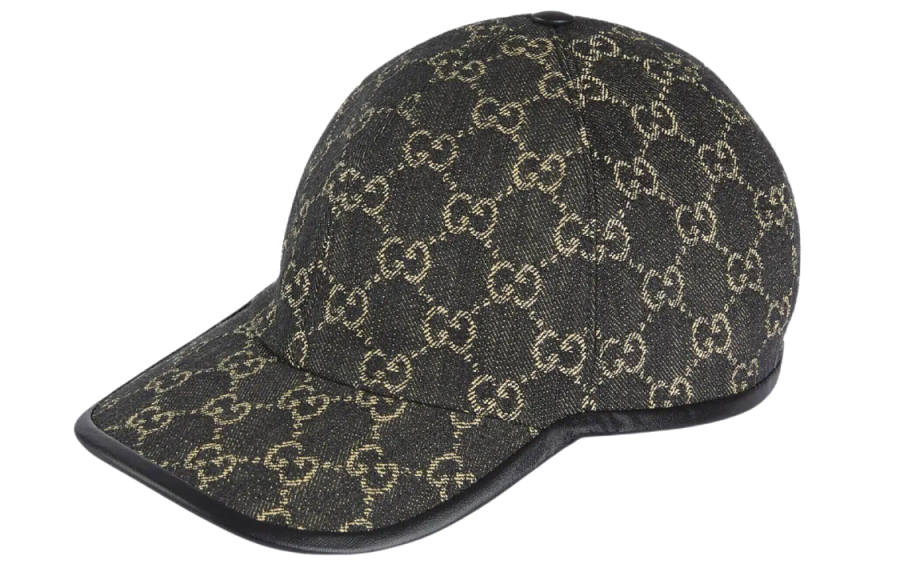 GUCCI GG Denim Cotton Baseball Caps Unisex Black